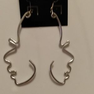 Half Face Silver Lady Earrings